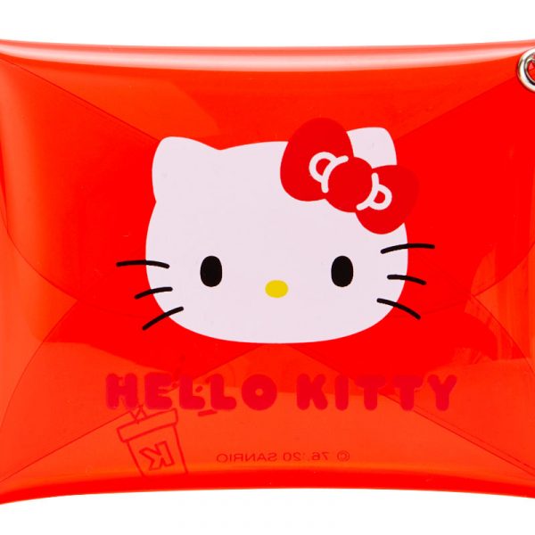 Mini estuche transparente rojo Hello Kitty 3